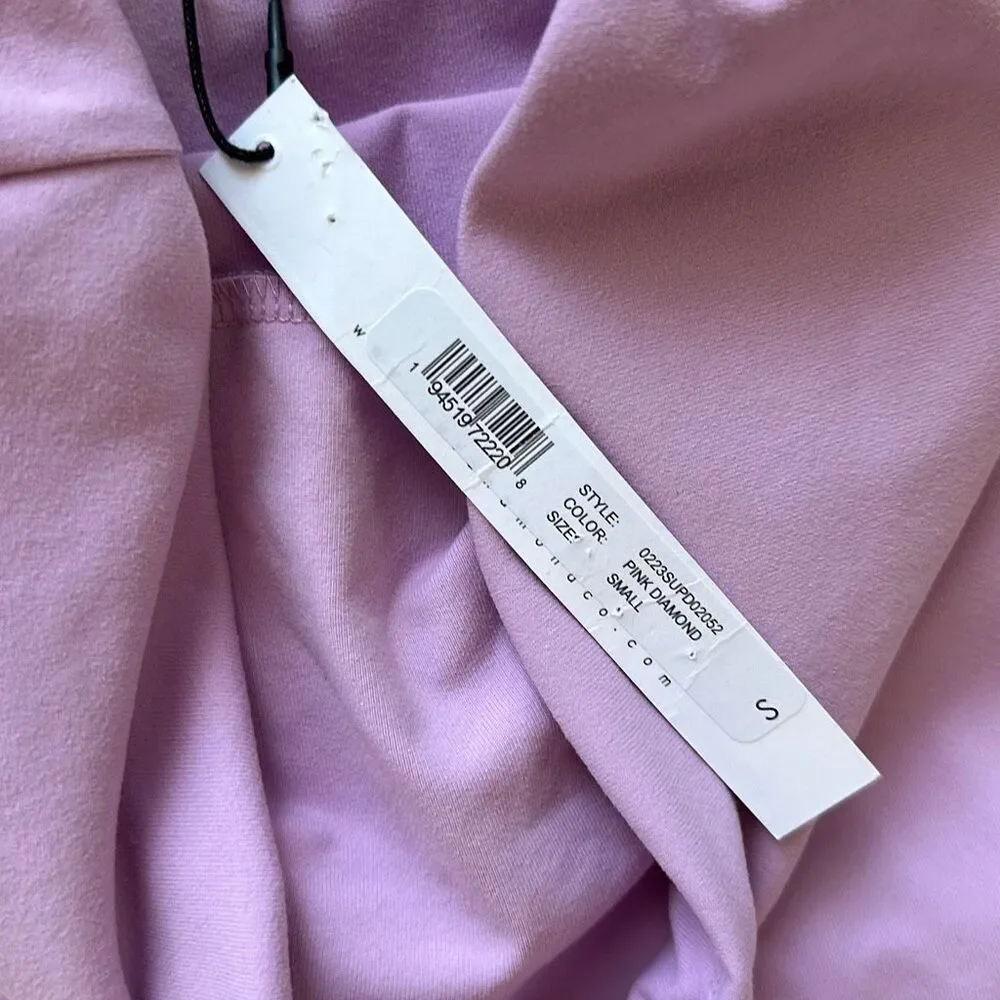 Susana Monaco Tube Flutter Bottom Midi Dress in Pink Diamond Size S